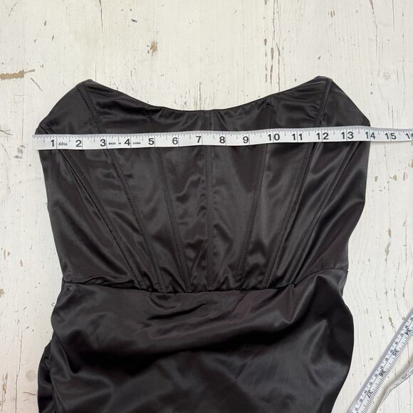 Windsor Dress Black Ruched Corset Boning S Whimsical Goth Grunge Halloween - Picture 6 of 9